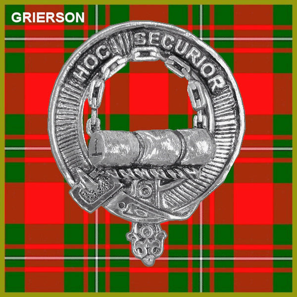 Grierson Clan Badge Scottish Plaid Brooch