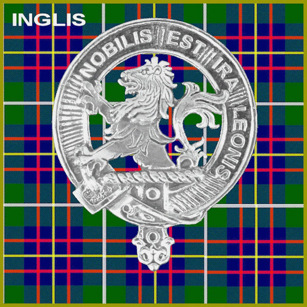 Inglis Clan Badge Scottish Plaid Brooch