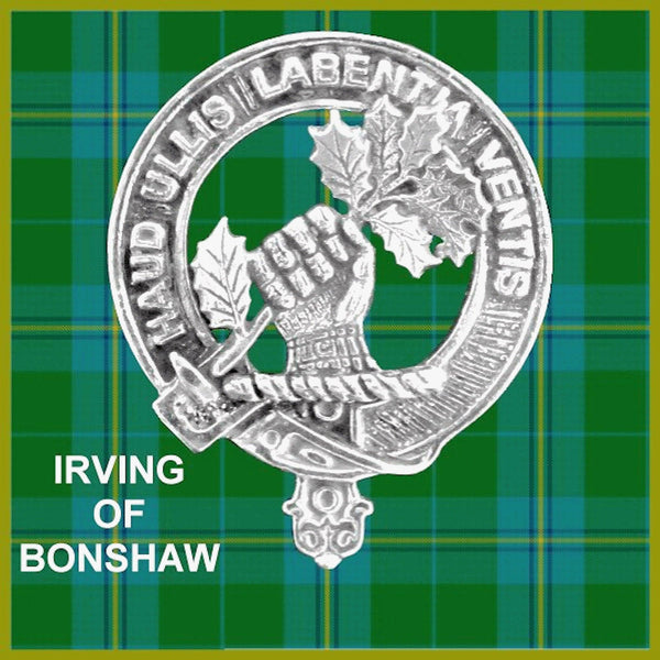 Irvine (Bonshaw) Clan Badge Scottish Plaid Brooch
