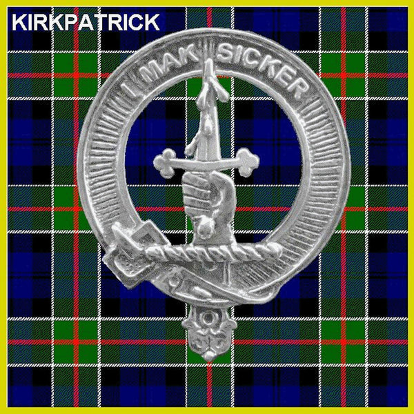 Kirkpatrick Clan Badge Scottish Plaid Brooch