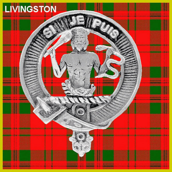 Livingston Clan Badge Scottish Plaid Brooch