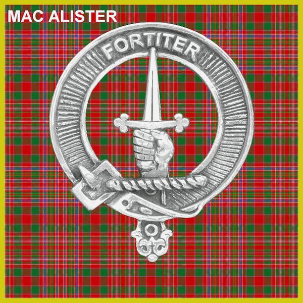 MacAlister Clan Badge Scottish Plaid Brooch