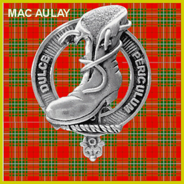 MacAuley Clan Badge Scottish Plaid Brooch