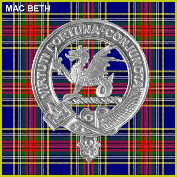 MacBeth Clan Badge Scottish Plaid Brooch