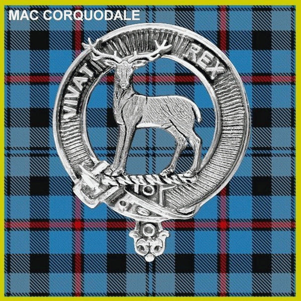 MacCorquodale Clan Badge Scottish Plaid Brooch