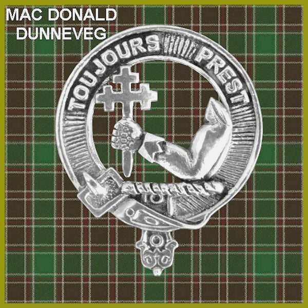 MacDonald (Dunnyveg) Clan Badge Scottish Plaid Brooch