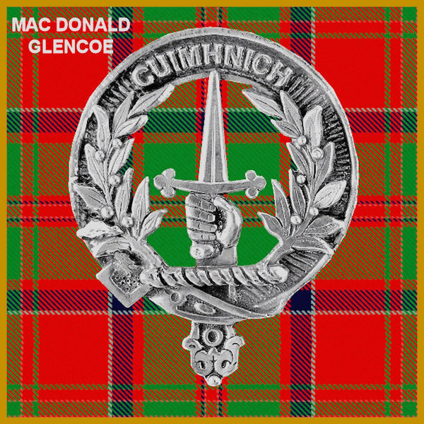 MacDonald (Glencoe) Clan Badge Scottish Plaid Brooch