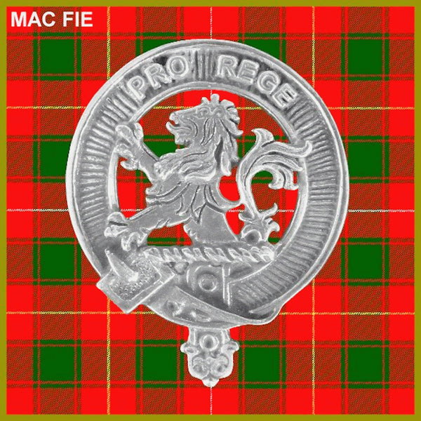 MacFie Clan Badge Scottish Plaid Brooch