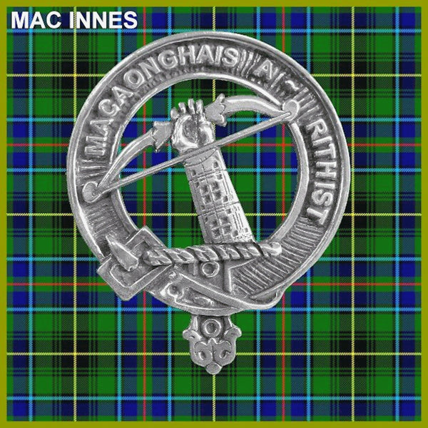 MacInnes Clan Badge Scottish Plaid Brooch