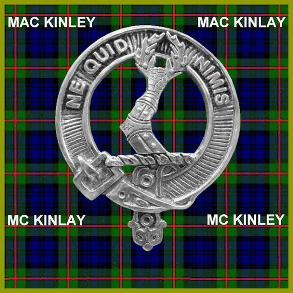 MacKinlay Clan Badge Scottish Plaid Brooch