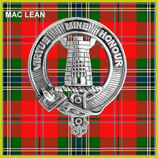 MacLean Clan Badge Scottish Plaid Brooch