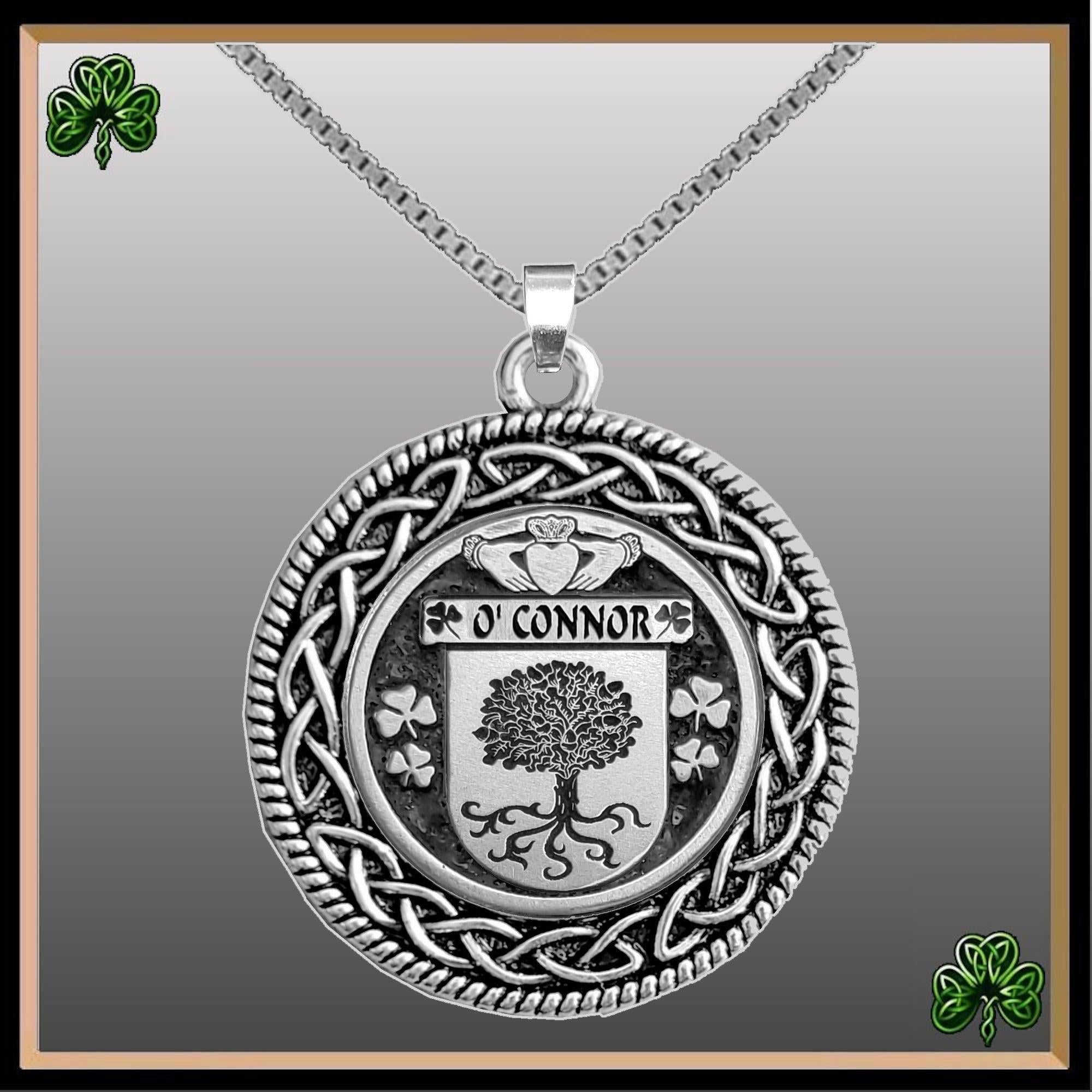 O'Connor Don Irish Coat of Arms Celtic Interlace Disk Pendant ~ IP06