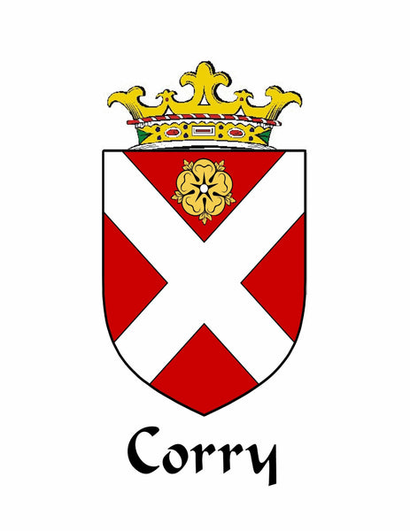 Corry Irish Coat of Arms Celtic Interlace Disk Pendant ~ IP06