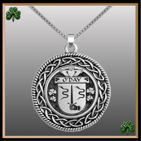O'Day Irish Coat of Arms Celtic Interlace Disk Pendant ~ IP06