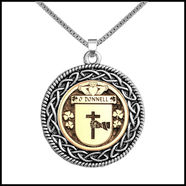 O'Donnell Irish Coat of Arms Celtic Interlace Disk Pendant ~ IP06