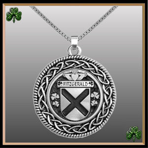 Fitzgerald Irish Coat of Arms Celtic Interlace Disk Pendant ~ IP06