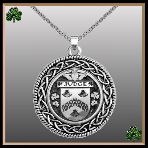 Judge Irish Coat of Arms Celtic Interlace Disk Pendant ~ IP06