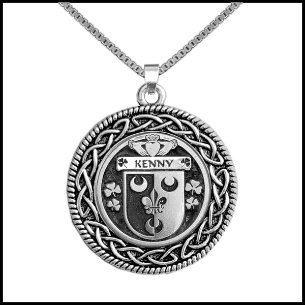 Kenny Irish Coat of Arms Celtic Interlace Disk Pendant ~ IP06