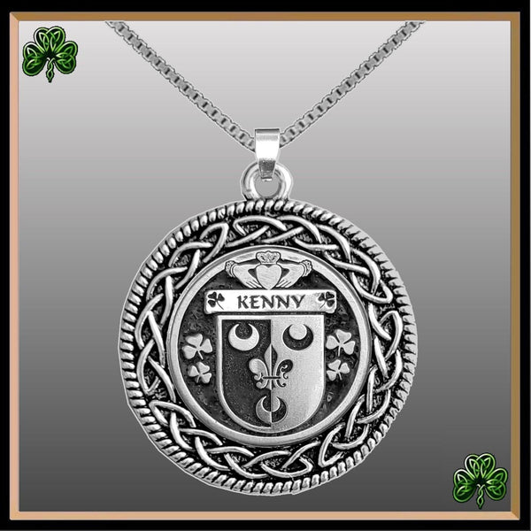 Kenny Irish Coat of Arms Celtic Interlace Disk Pendant ~ IP06