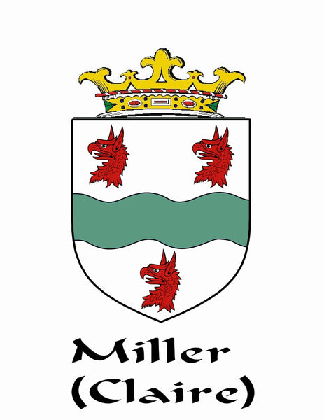 Miller (Claire) Irish Coat of Arms Celtic Interlace Disk Pendant ~ IP06