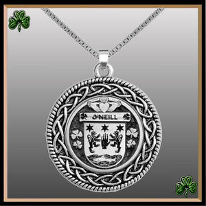 O'Neill Irish Coat of Arms Celtic Interlace Disk Pendant ~ IP06