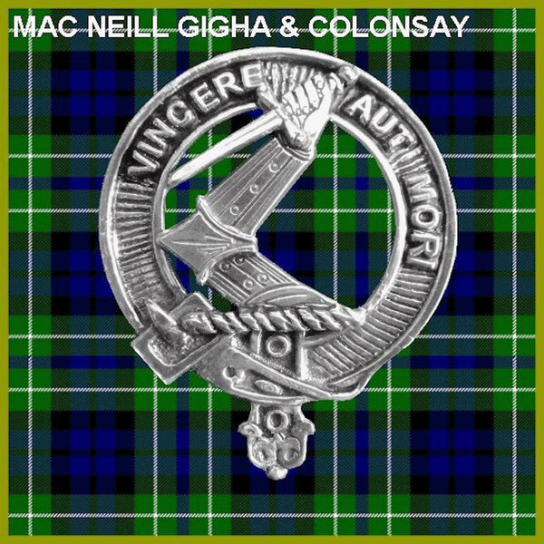 MacNeill (Gigha & Colonsay) Clan Badge Scottish Plaid Brooch