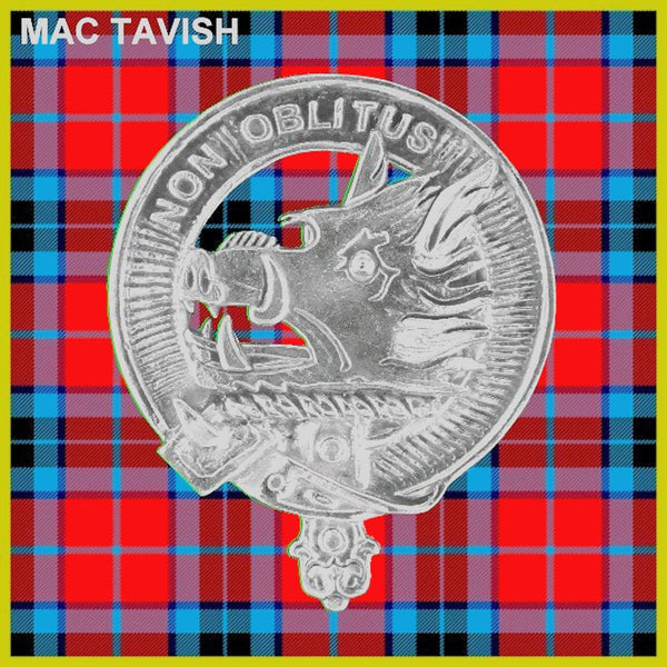 MacTavish Clan Badge Scottish Plaid Brooch