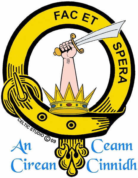 Matheson Clan Badge Scottish Plaid Brooch
