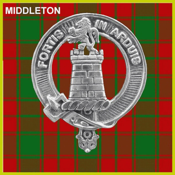 Middleton Clan Badge Scottish Plaid Brooch