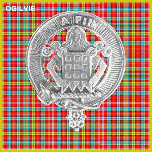 Ogilvie Clan Badge Scottish Plaid Brooch