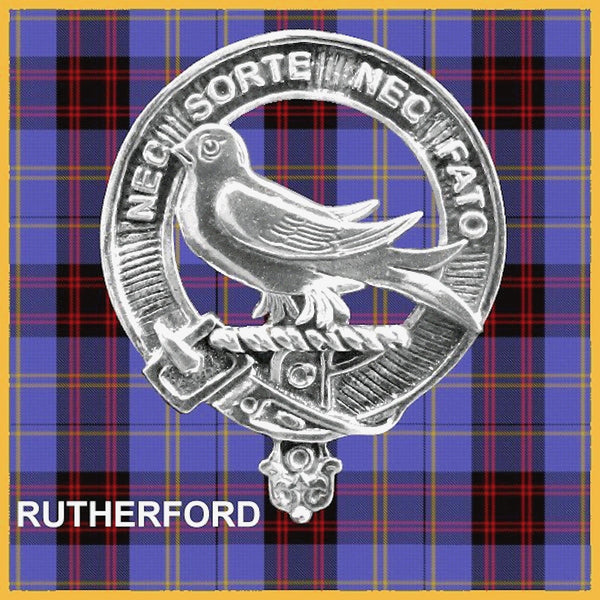 Rutherford Clan Badge Scottish Plaid Brooch