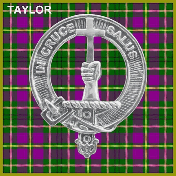 Taylor Clan Badge Scottish Plaid Brooch
