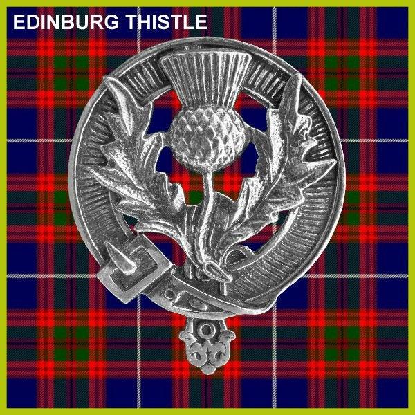 Thistle Plaid Brooch Scottish Pin - All Clans