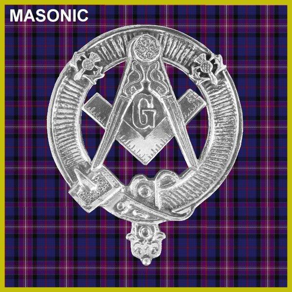Masonic Badge Scottish Plaid Brooch