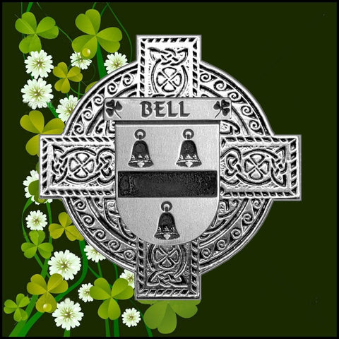 Bell Irish Family Coat Of Arms Celtic Cross Badge