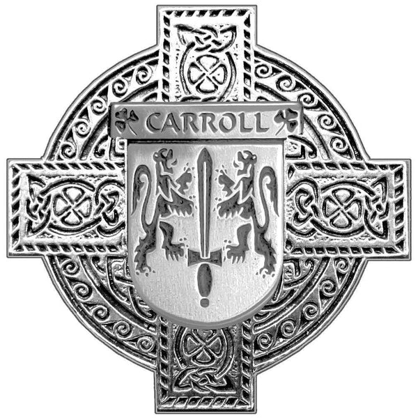 Carroll Irish Family Coat Of Arms Celtic Cross Badge