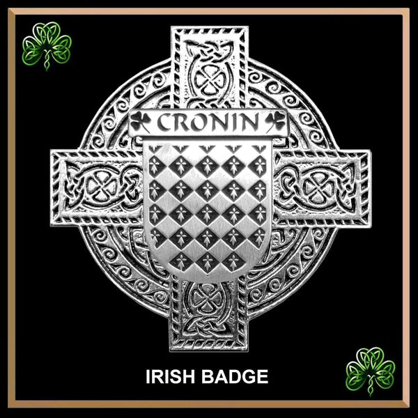 Cronin Irish Family Coat Of Arms Celtic Cross Badge