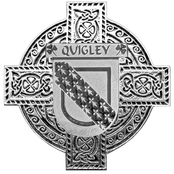 Quigley Irish Family Coat Of Arms Celtic Cross Badge