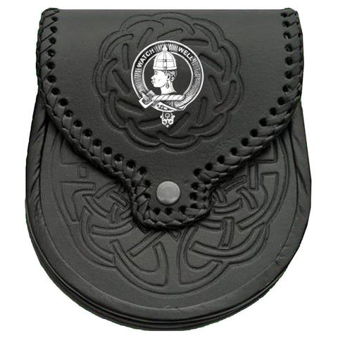 Haliburton Scottish Clan Badge Sporran, Leather