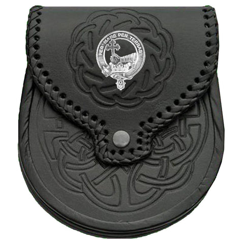 MacDonald (Isles) Scottish Clan Badge Sporran, Leather