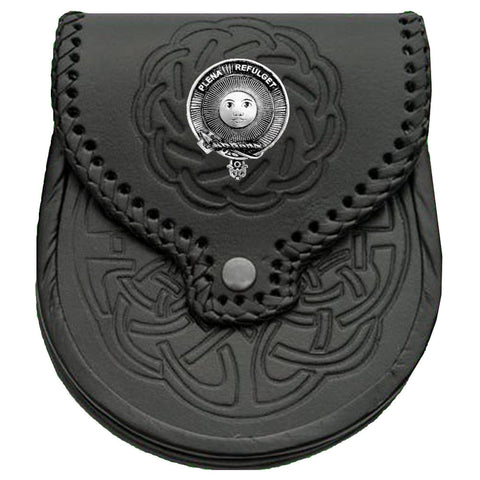 Pitcairn Scottish Clan Badge Sporran, Leather