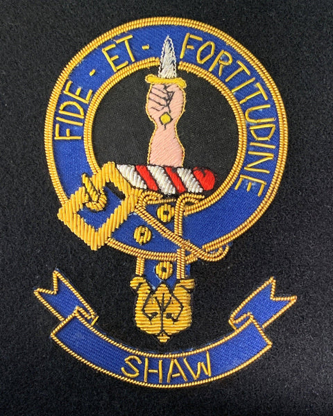 Shaw Scottish Clan Embroidered Crest