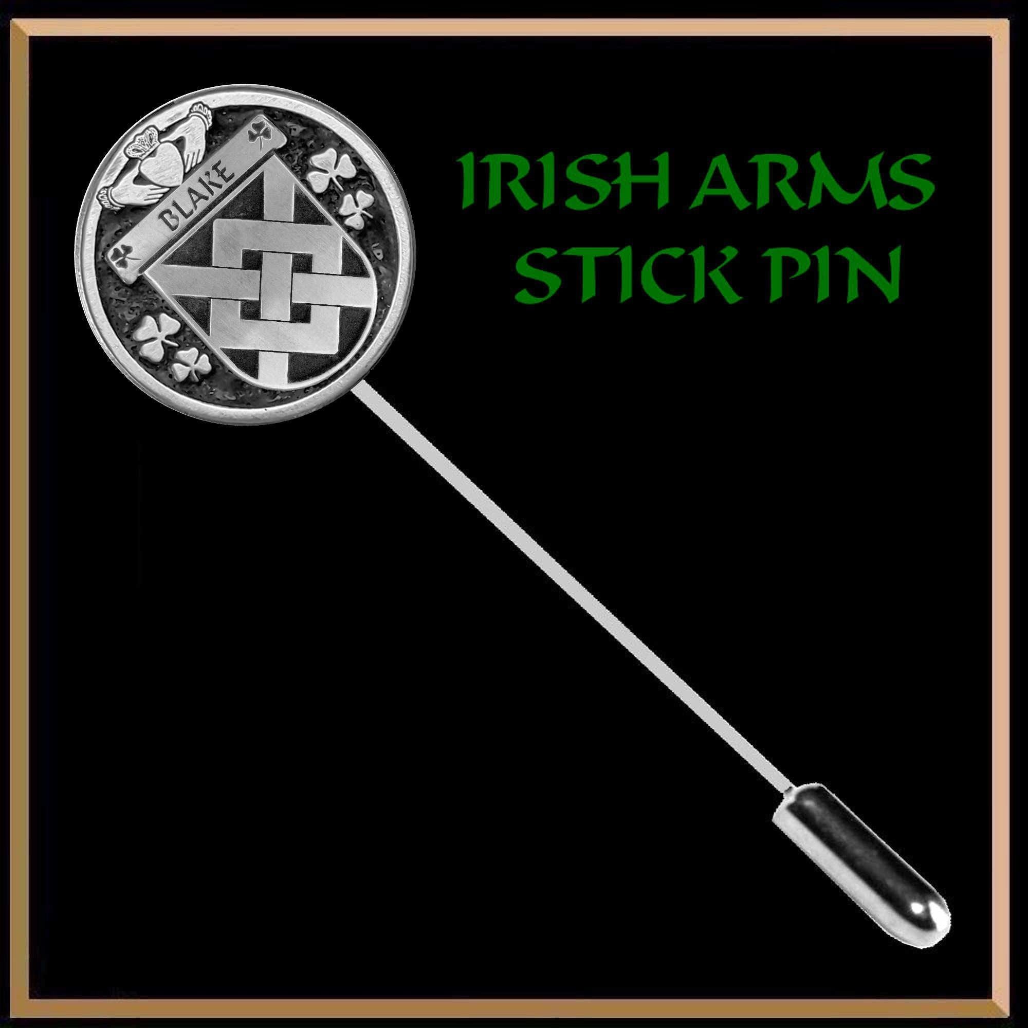 Blake Irish Family Coat of Arms Stick Pin
