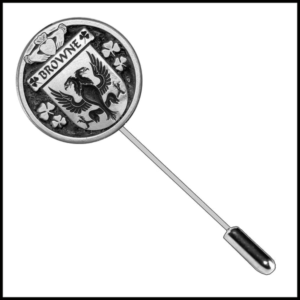Brown Irish Family Coat of Arms Stick Pin
