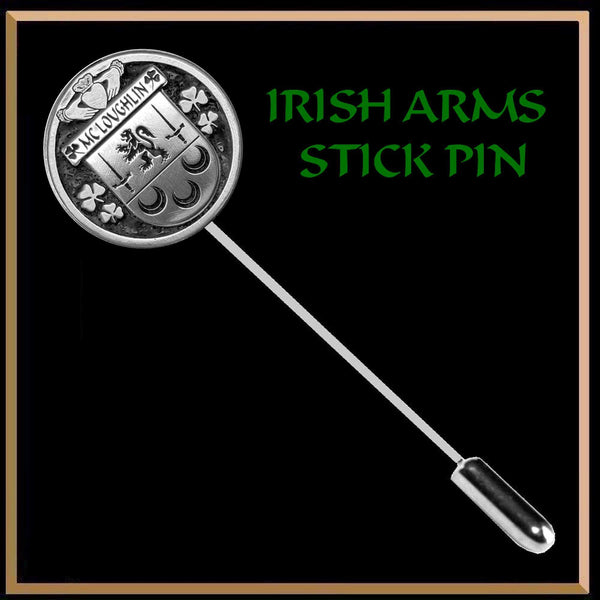 McLoughlin Irish Family Coat of Arms Stick Pin