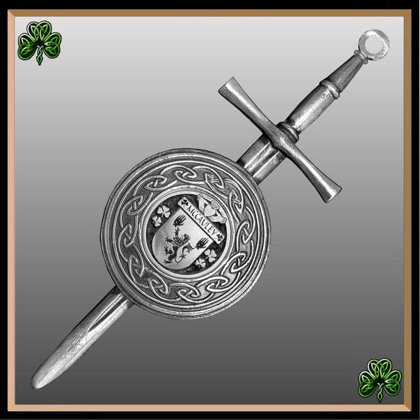 McCauley Irish Dirk Coat of Arms Shield Kilt Pin