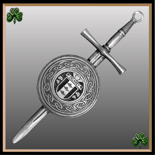 Delaney Irish Dirk Coat of Arms Shield Kilt Pin