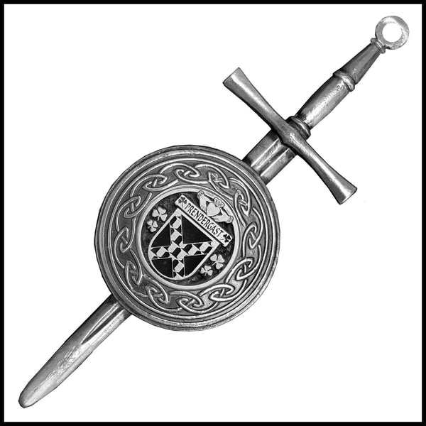 Prendergast (Tipperary) Irish Dirk Coat of Arms Shield Kilt Pin