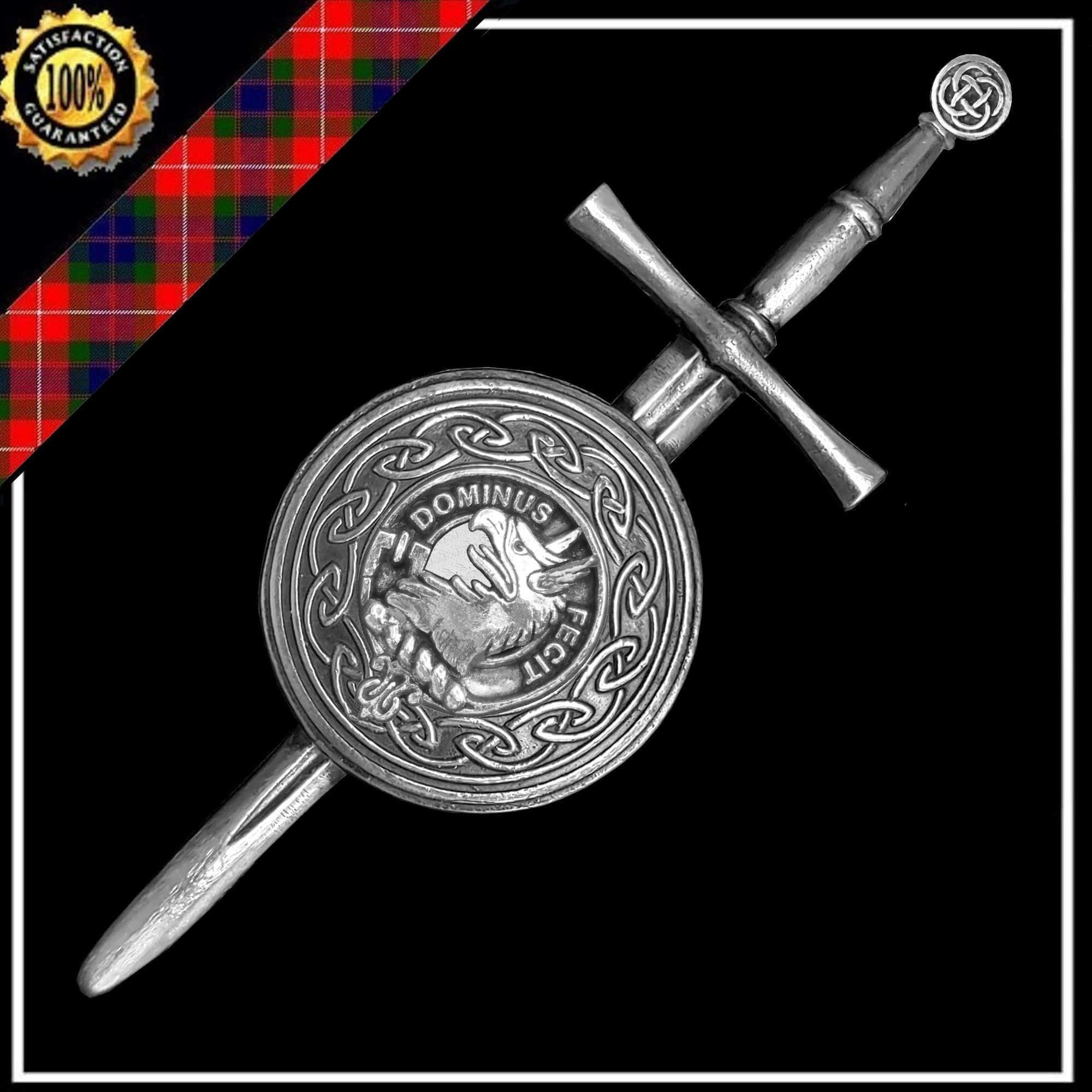 Baird Scottish Clan Dirk Shield Kilt Pin - Pewter