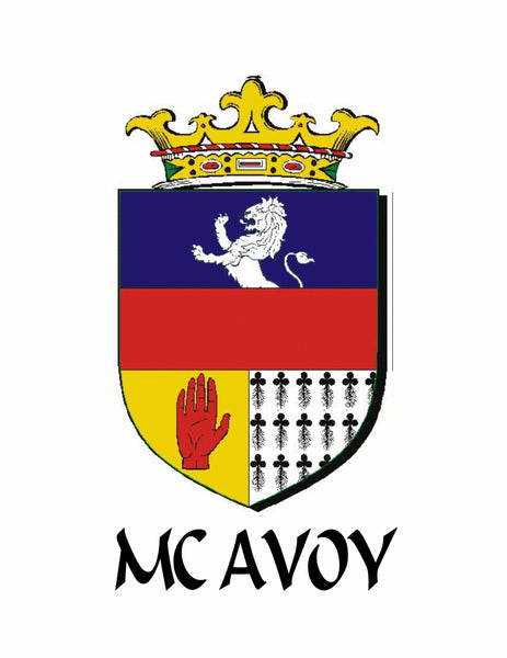 McAvoy Irish Claddagh Coat of Arms Badge